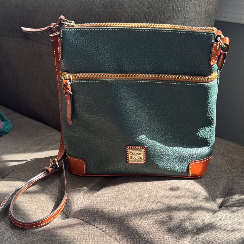 Dooney & Bourke Forest Green Pebbled Leather Crossbody